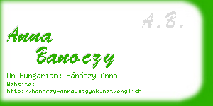 anna banoczy business card