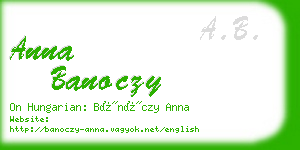 anna banoczy business card